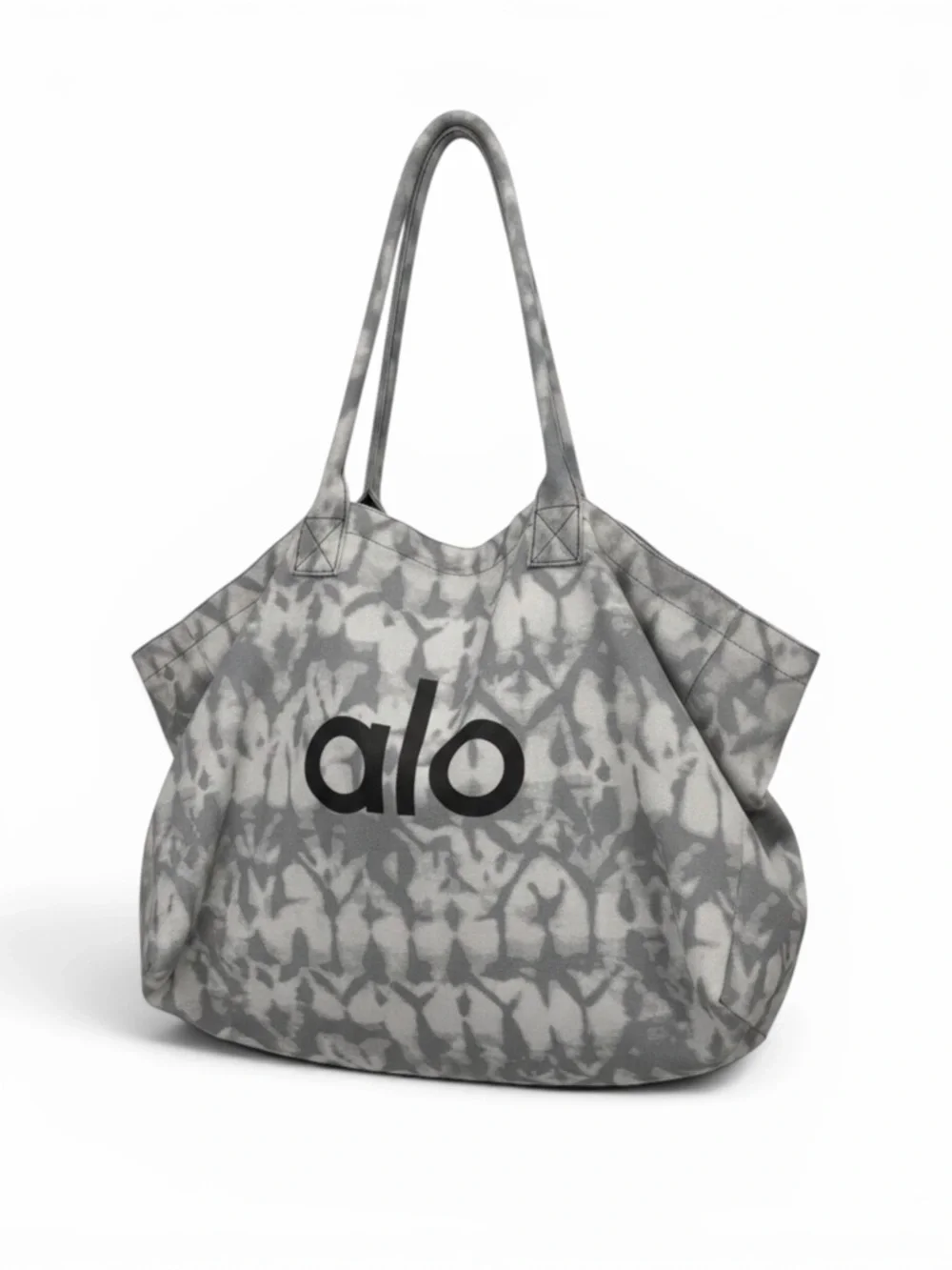 ALO Yoga Gray Tie-Dye Canvas Tote Bag